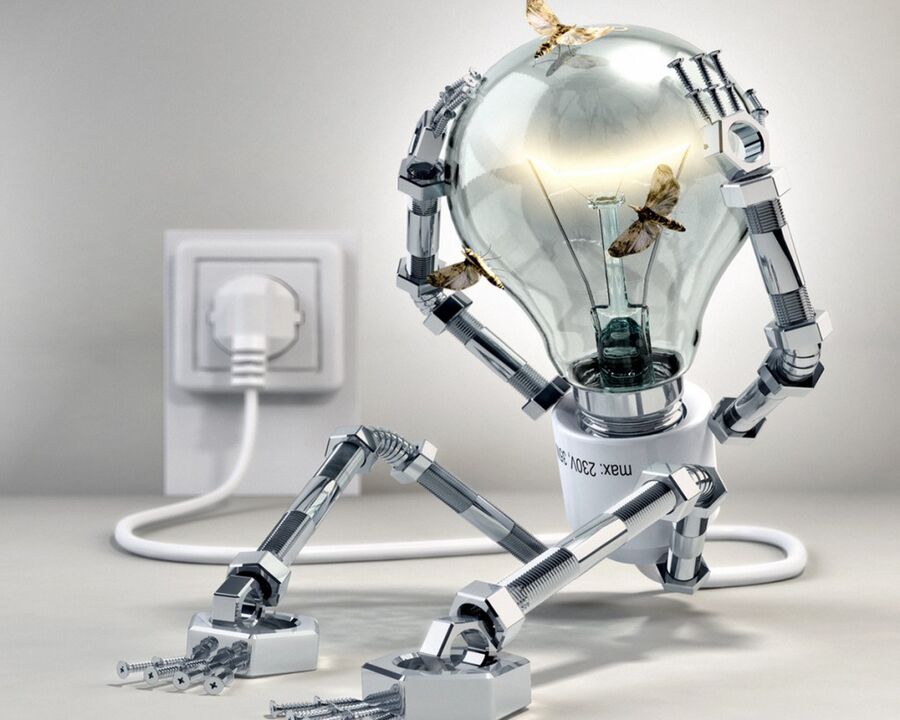 robot light bulb and energy saver